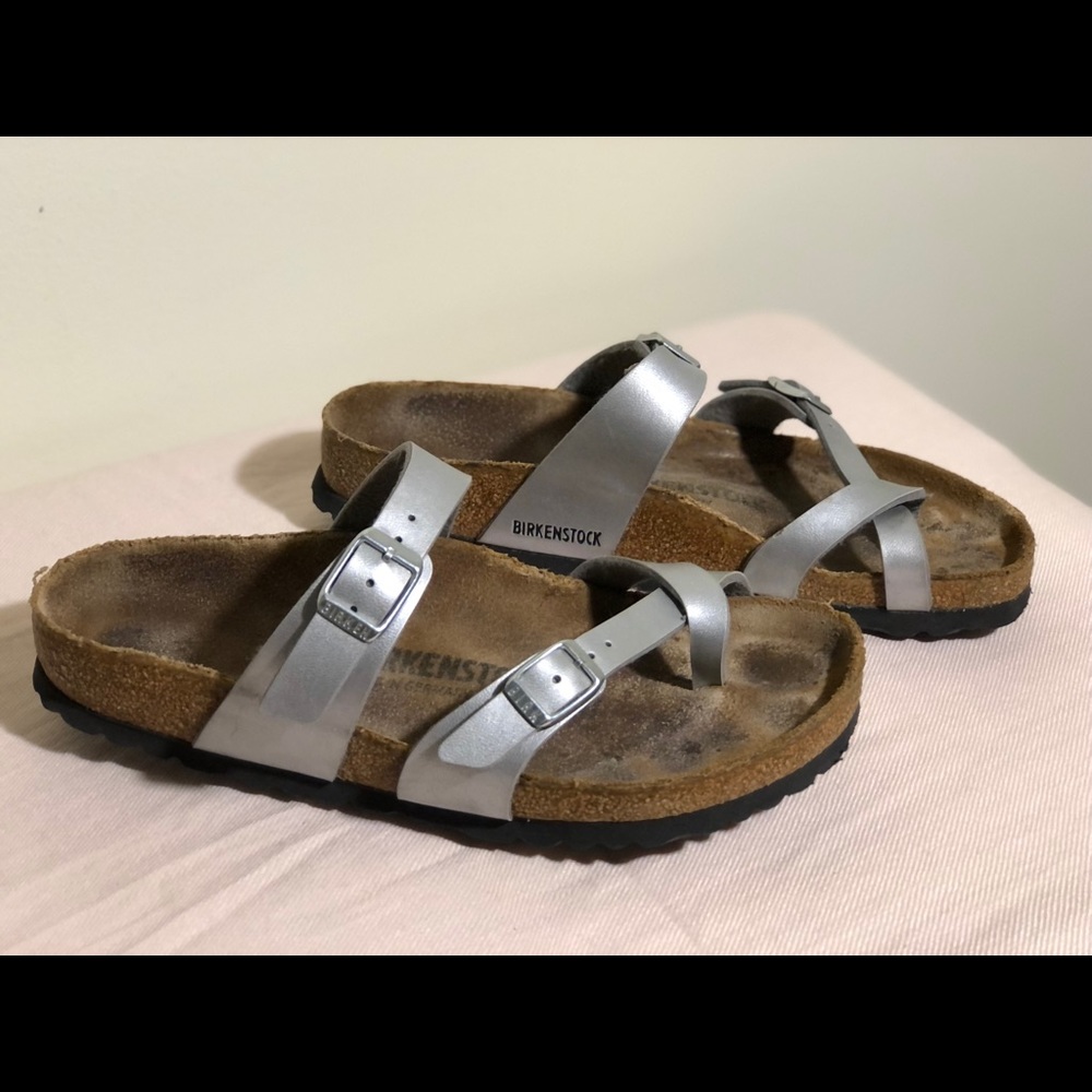 Silver Birkenstock Mayari Sandals